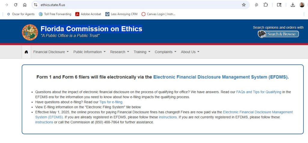 fl ethics complaint website